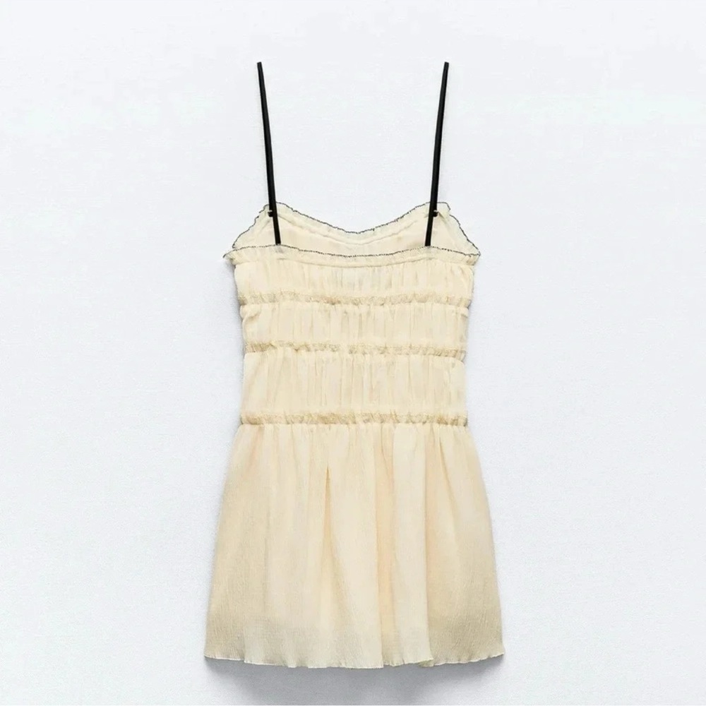 ZARA LITTLE BOW TEXTURED DRESS - Picture 7 of 8